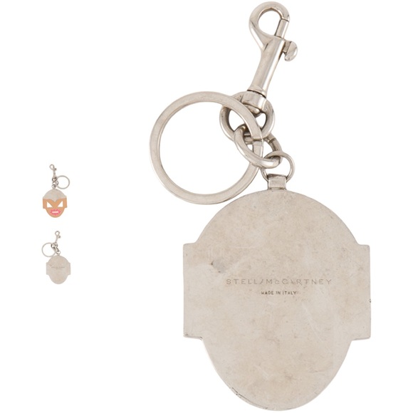 Stella McCartney Silver Tone Metal Face Keychain Bag Charm RARE - Picture 2 of 5